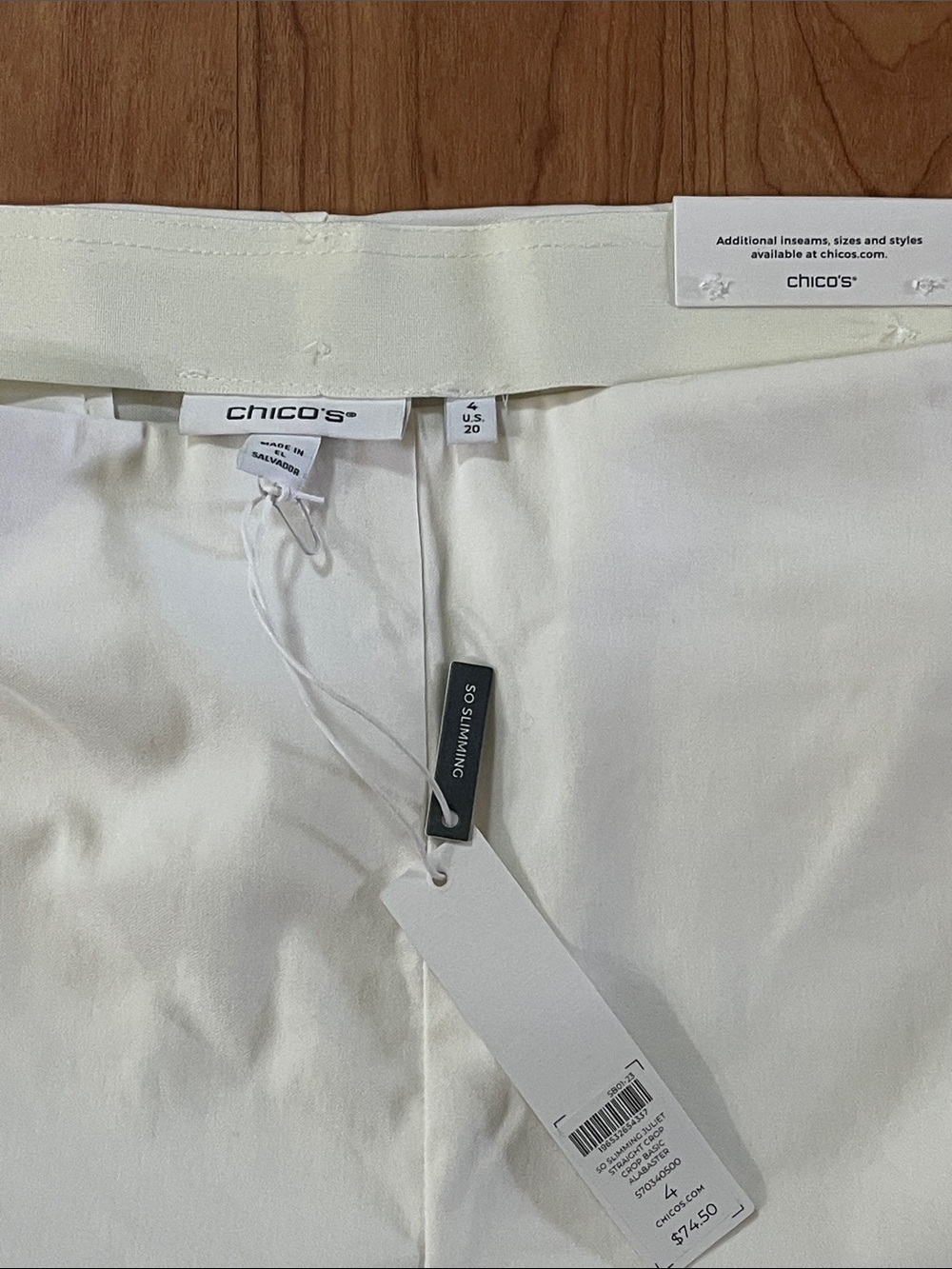 Chico's White So Slimming Dress Pants US size 20 new with tags